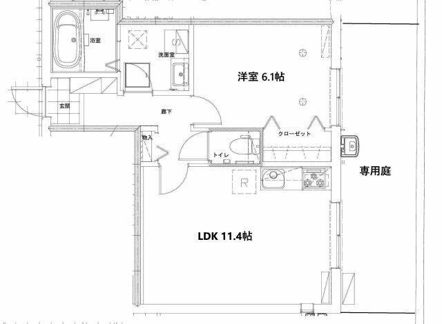 BAUTISTA(1LDK/1階)の間取り写真