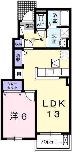 プランドールIII(1LDK/1階)の間取り写真