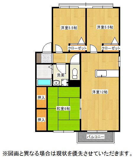 浪漫志井 F棟(3LDK/1階)の間取り写真
