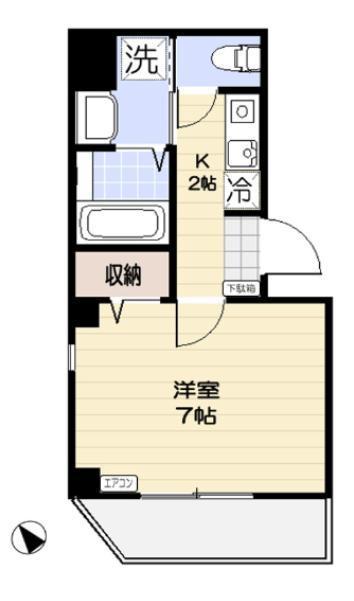 ソレイユ蔵前(1K/4階)の間取り写真