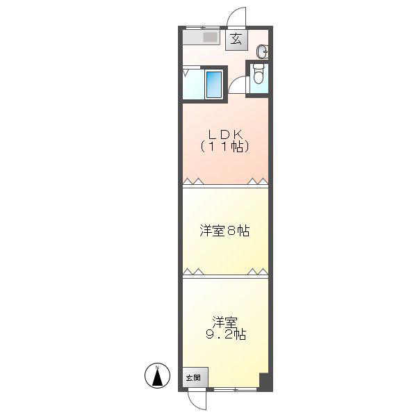 CASAII(2LDK/1階)の間取り写真