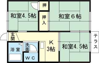 ハイツ松本(3K/1階)の間取り写真