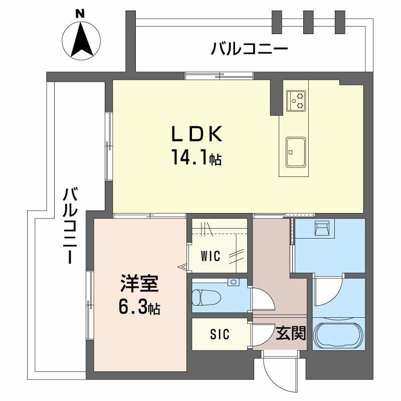 SHA MAISON THE ASHIBE(1LDK/4階)の間取り写真