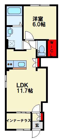 MAISON STELLA MON(1LDK/1階)の間取り写真