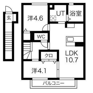 マ・メゾン(2LDK/2階)の間取り写真
