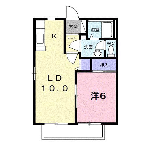 グレースヒルズHAGAI(1LDK/2階)の間取り写真