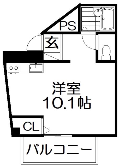 ドミシル野村(ワンルーム/3階)の間取り写真