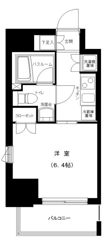 グランフォース町屋(1K/13階)の間取り写真