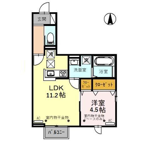 D-RESIDENCE藤江I(1LDK/1階)の間取り写真