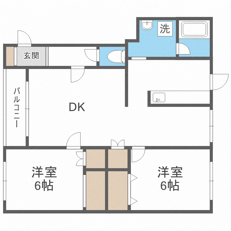 ティノラス壱番館(2LDK/1階)の間取り写真