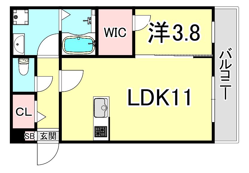 ジーメゾン垂水イースト2(1LDK/3階)の間取り写真