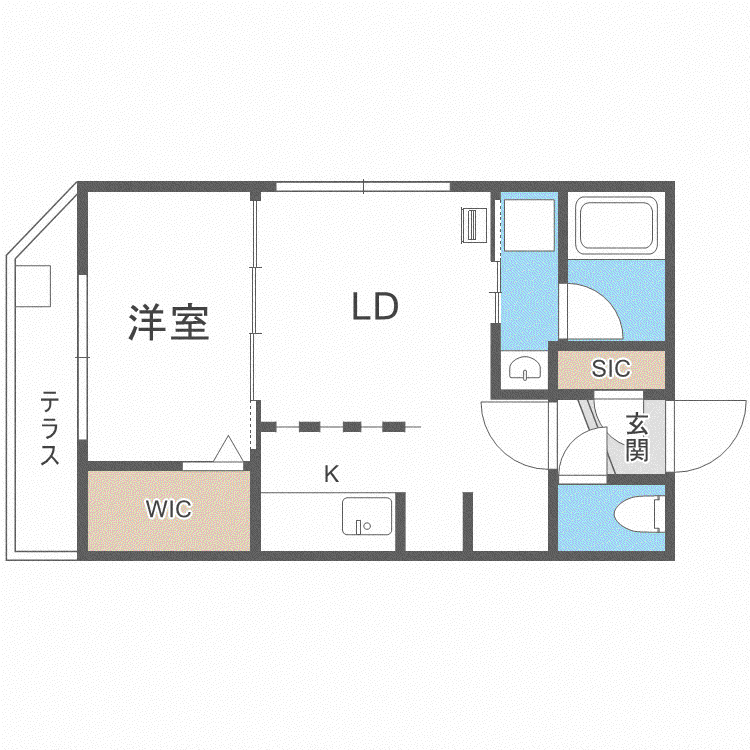 EFFECT南4条(1LDK/2階)の間取り写真