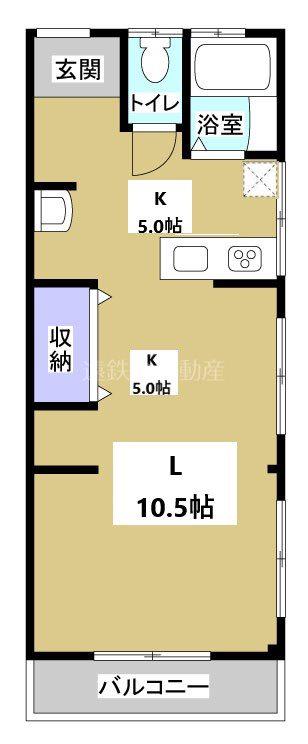 小林アパート(1K/2階)の間取り写真