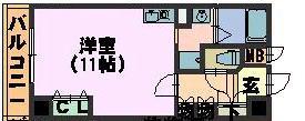 T.パラッツオ(ワンルーム/2階)の間取り写真