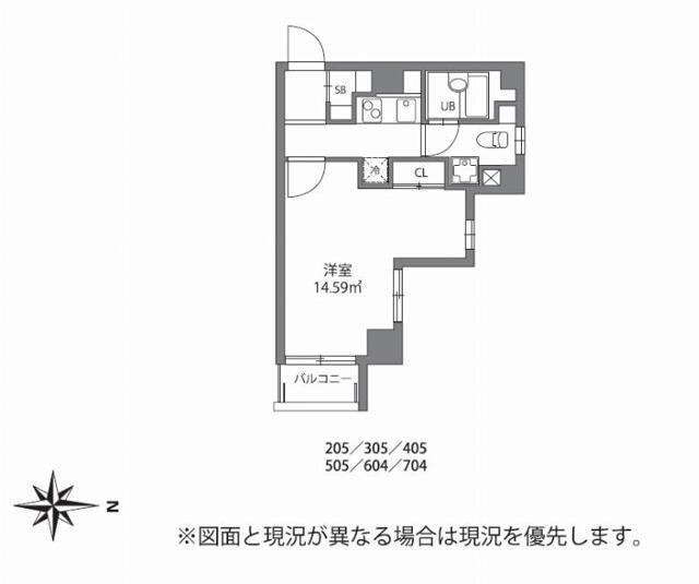 ジョイシティ千歳烏山(1K/6階)の間取り写真