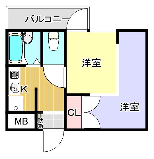 VIP薬院(2K/8階)の間取り写真