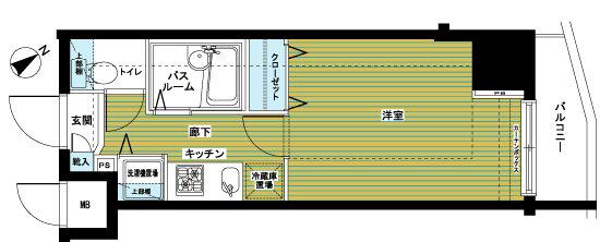 フェニックス新横濱イクシール(1K/7階)の間取り写真
