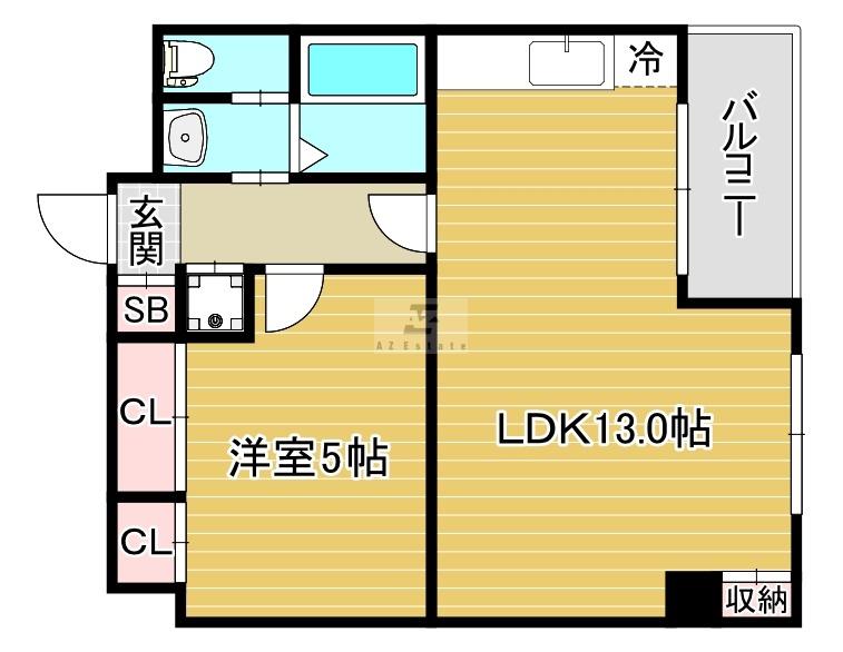 グラムコートゼン(1LDK/2階)の間取り写真