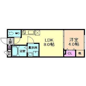 VEENA弁天(1LDK/2階)の間取り写真