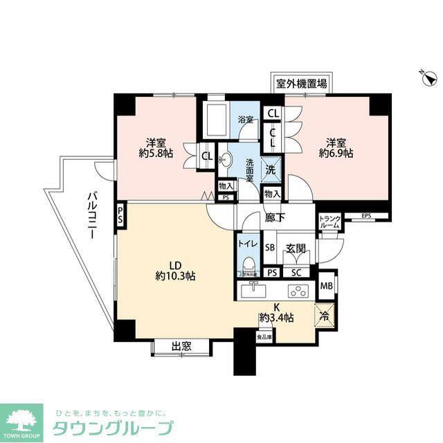 ユアコート東長崎(2LDK/3階)の間取り写真