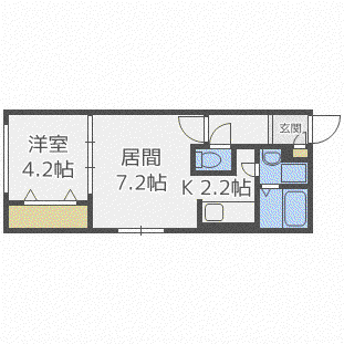 グラスマーレ南2条(1LDK/5階)の間取り写真