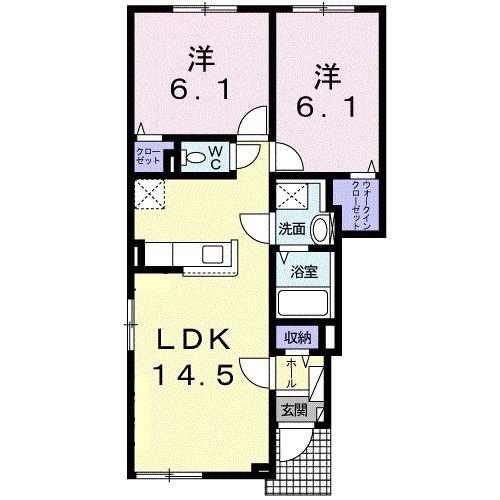 ラ ステラ(2LDK/1階)の間取り写真
