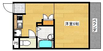 レオパレスシンセー(1K/1階)の間取り写真