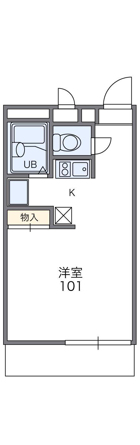 レオパレス毘沙門(1K/3階)の間取り写真