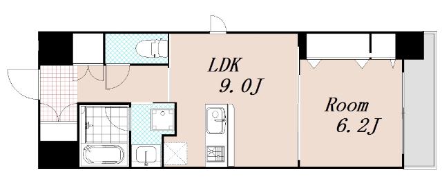 フィールドライト新大阪(1LDK/2階)の間取り写真