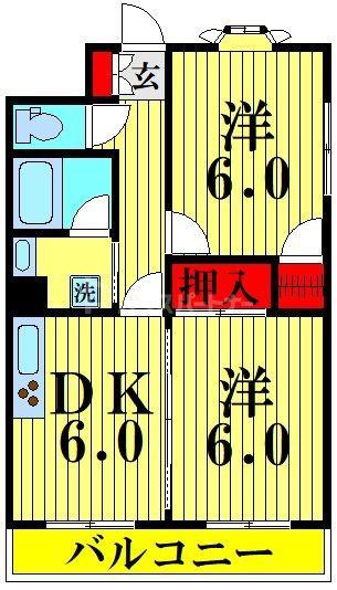 ラフォーレ オオモリ(2DK/2階)の間取り写真