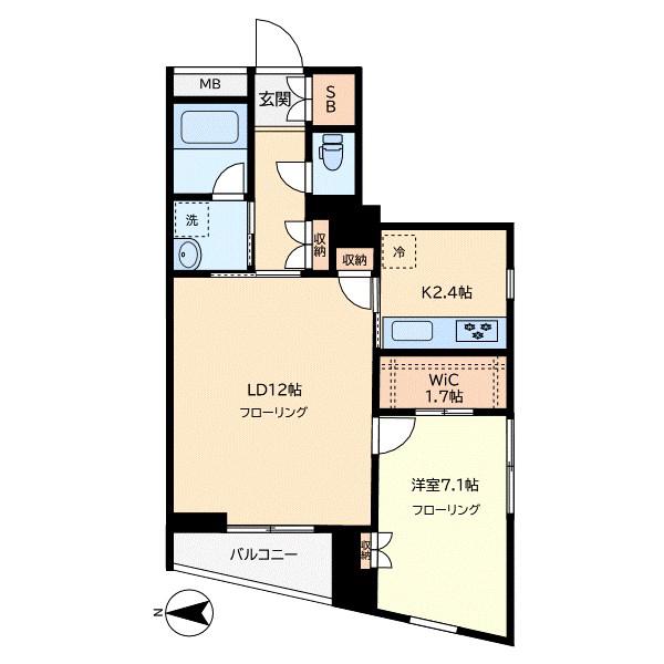 WARE HOUSE(1LDK/3階)の間取り写真