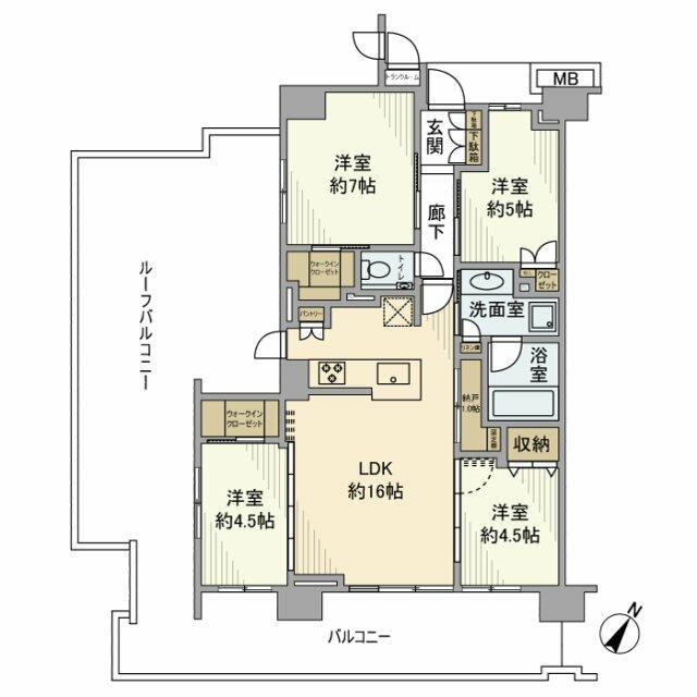 プラウド京急蒲田(4LDK/8階)の間取り写真