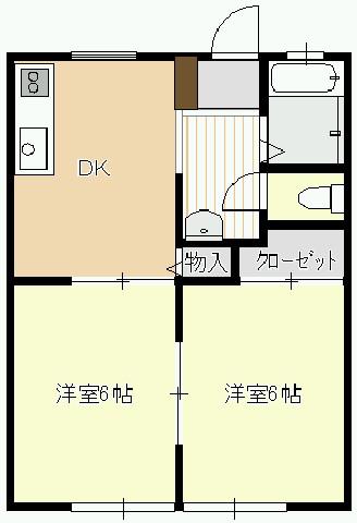ベルパーク(2DK/1階)の間取り写真