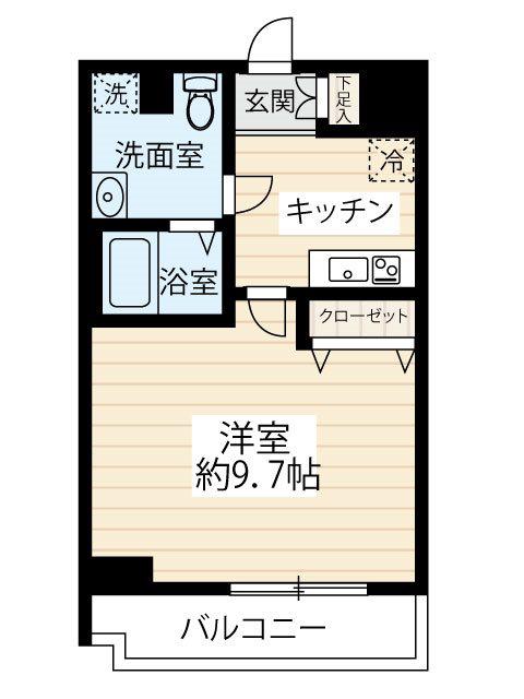 SQUARE CITY KITAMAGOME(1K/2階)の間取り写真