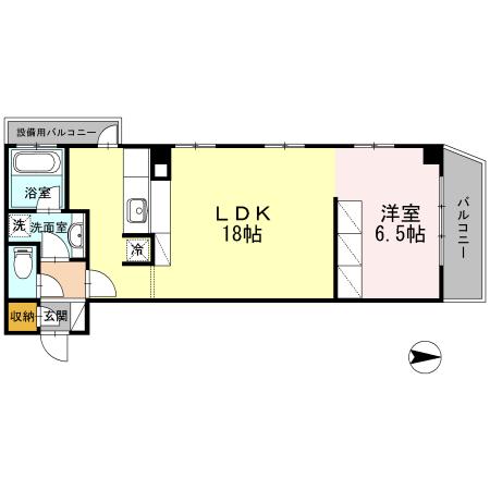ティーエスケーワイ(1LDK/3階)の間取り写真