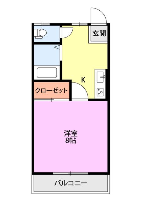 アビタシオン(1K/1階)の間取り写真