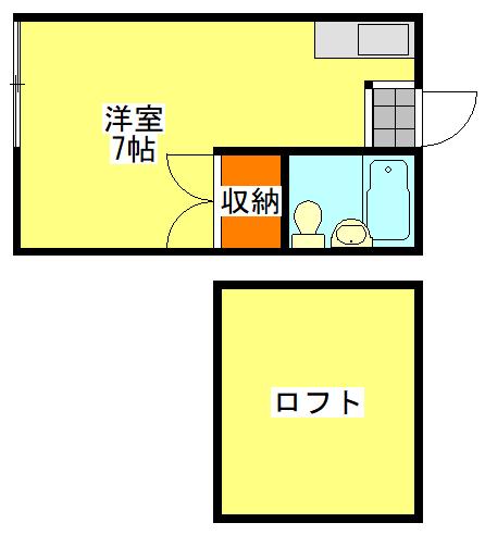 ローズハウス(ワンルーム/2階)の間取り写真