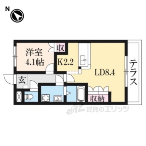 ボヌール・エスパースⅡ(1LDK/1階)の間取り写真