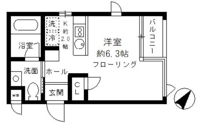 グランアセット月島(ワンルーム/4階)の間取り写真