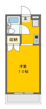 マイライフ上西(ワンルーム/1階)の間取り写真