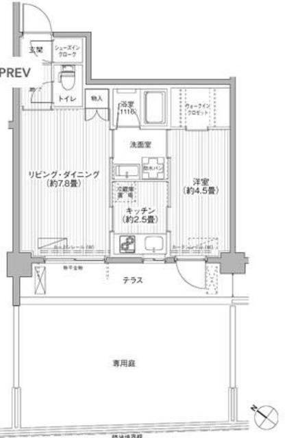 クラール阿佐ヶ谷(1LDK/1階)の間取り写真