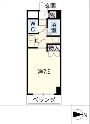 ラフォーレ三愛(1K/5階)の間取り写真