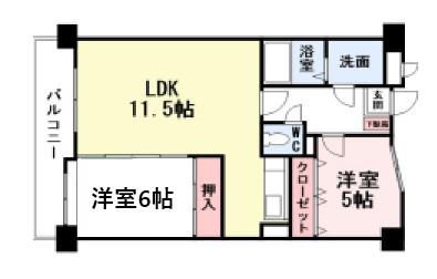 ラビータ北方(2LDK/8階)の間取り写真
