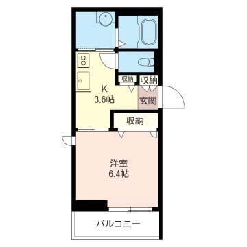 エレンシア(1K/2階)の間取り写真