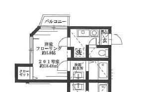 クレステージ中野(1K/2階)の間取り写真