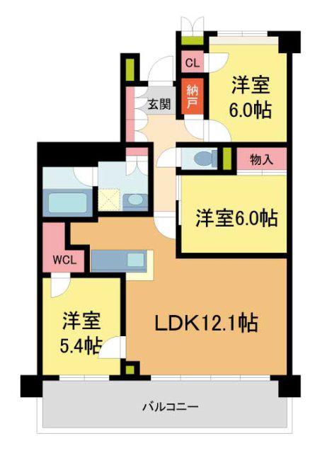 リーベストガーデン宝塚(3LDK/8階)の間取り写真