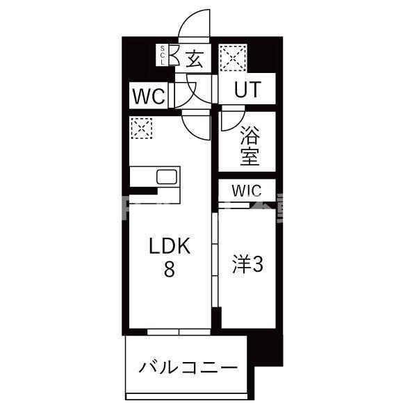 エスリードレジデンス玉造ザ・イースト(1LDK/10階)の間取り写真