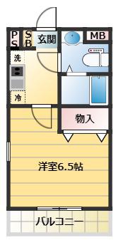 R FIELDS MATSUDOII(1K/2階)の間取り写真