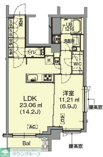 不二美屋III(1LDK/7階)の間取り写真