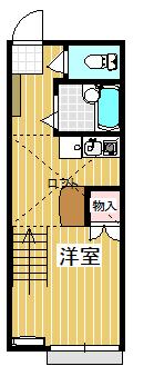 マルキハウスV(ワンルーム/1階)の間取り写真